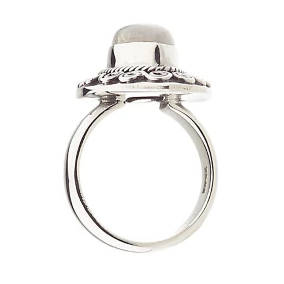 Artisan Crafted Sterling Silver Rainbow Moonstone Swirl Design Ring Size 8 - Picture 6 of 11